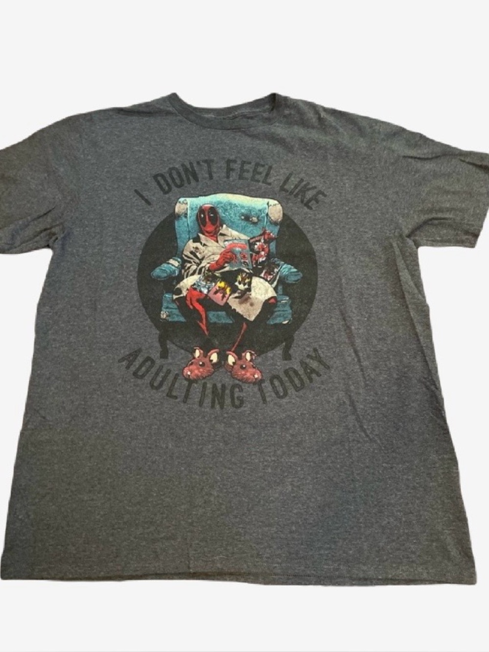 Marvel Deadpool Graphic Short Sleeve T-Shirt Charcoal Gray
